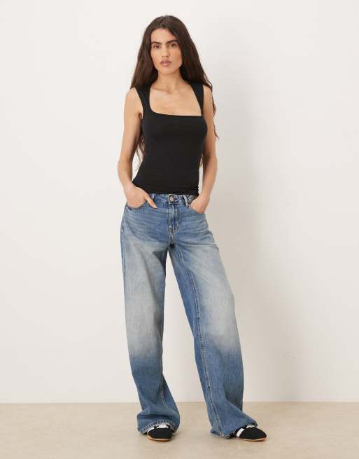 Pack de 2 tops de color negro y blanco con escote cuadrado de JJXX, 2 de 4