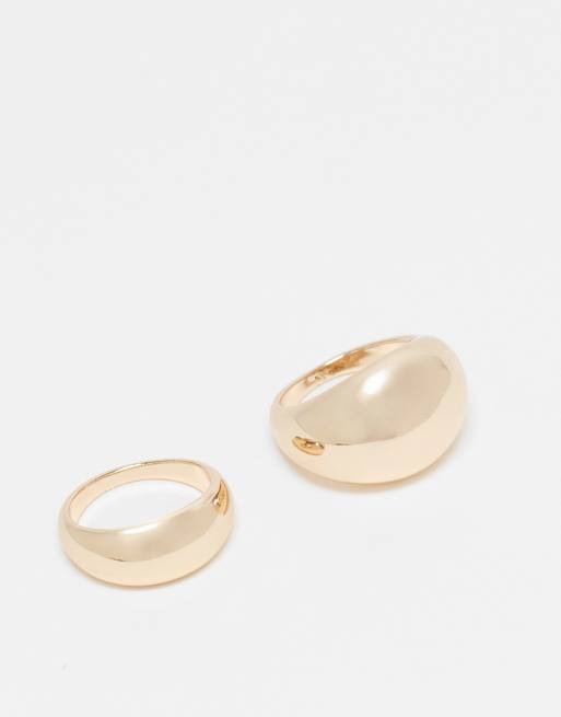 Pack de 2 anillos dorados con diseño grueso abovedado Chilinwan de ALDO 