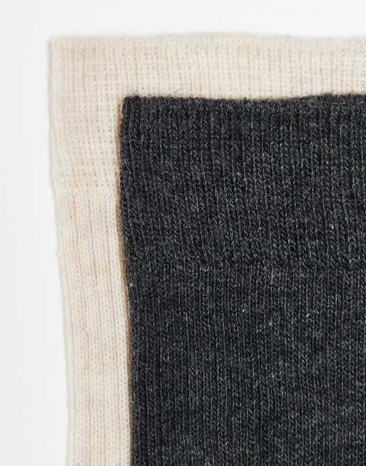 Pack de 2 calcetines tobilleros de varios colores de canalé fino de ASOS DESIGN, 2 de 4