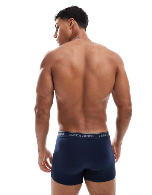 Pack de 2 calzoncillos azul marino con cinturillas en contraste de Jack & Jones, 3 de 3