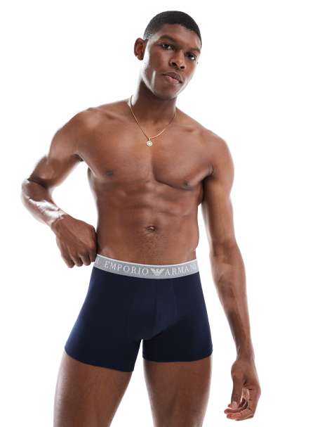 Pack de 2 calzoncillos de color negro y marrón topo con logo Endurance de Emporio Armani Bodywear - view 1