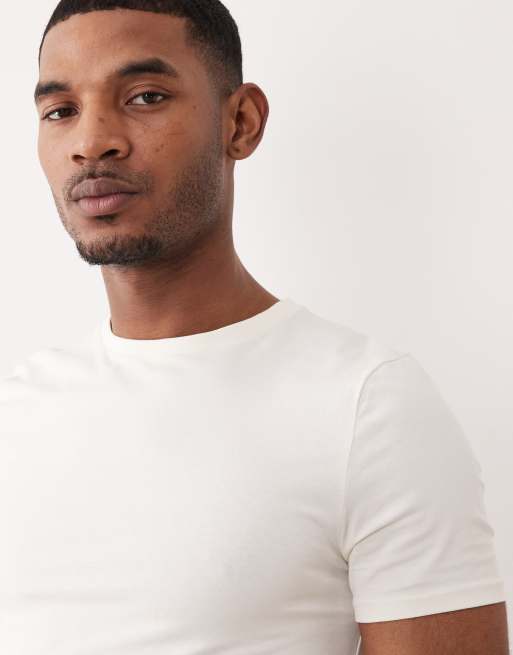 Pack de 2 camisetas color crema básicas ajustadas de ASOS DESIGN, 3 de 5