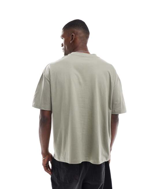 Pack de 2 camisetas de color gris y caqui básicas extragrandes de ASOS DESIGN , 3 de 4