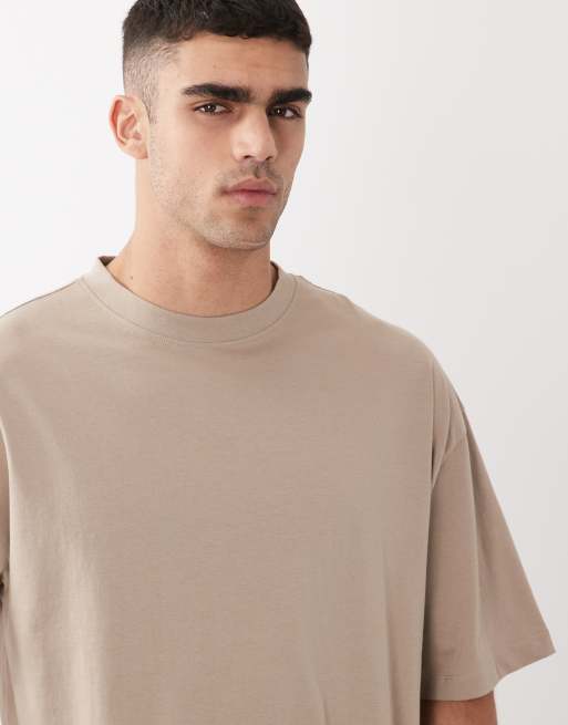 Pack de 2 camisetas de color piedra y verde básicas extragrandes de ASOS DESIGN, 5 de 5