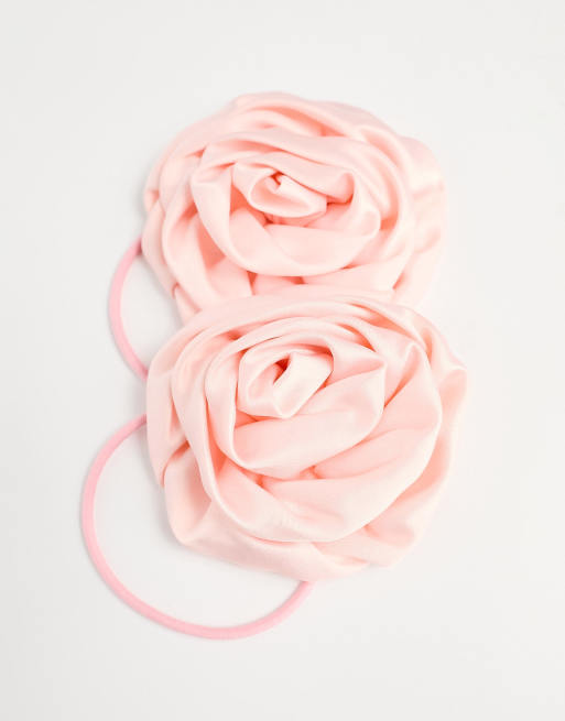 Pack de 2 coleteros rosa pastel con diseño de ramillete de Reclaimed Vintage, 4 de 4