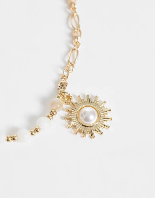 Pack de 2 collares dorados con colgante de sol de ONLY, 4 de 4