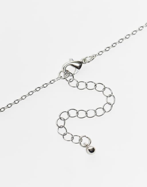 Pack de 2 collares plateados de cadena fígaro con colgante de piedra negra de Faded Future, 3 de 3