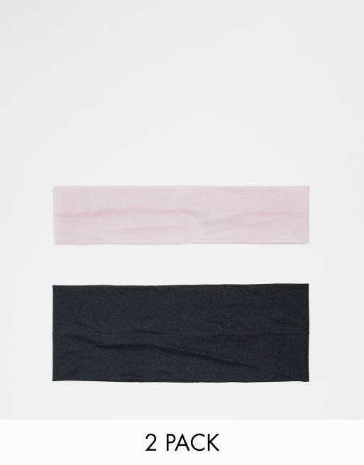 Pack de 2 diademas de color negro y rosa anchas traslúcidas de Weekday