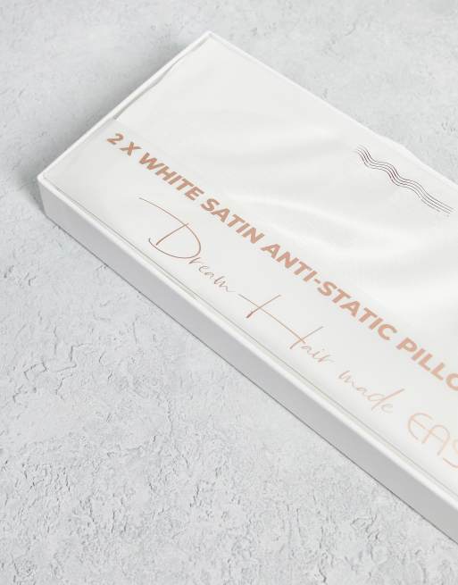 Pack de 2 fundas de almohada blancas clásicas de satén de Easilocks, 3 de 4