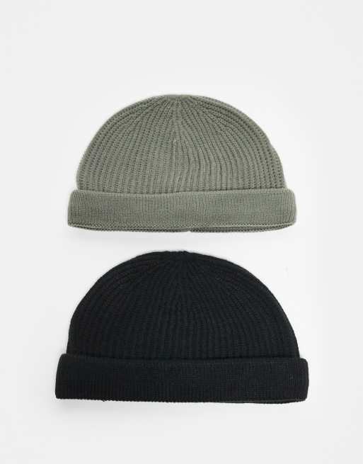 Pack de 2 gorros de pescador de color azul marino y gris de ONLY & SONS