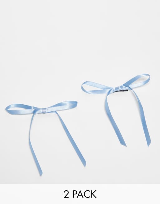 Pack de 2 horquillas para el cabello azules con lazos de Reclaimed Vintage