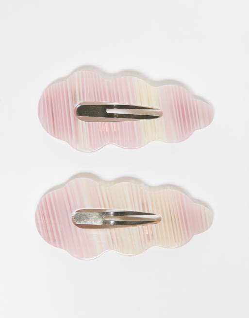 Pack de 2 horquillas para el cabello rosas con diseño ondulado Viola de Sui Ava