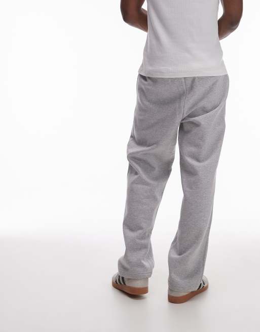 Pack de 2 joggers de color negro y gris jaspeado de pernera recta de tejido grueso premium de Topman, 5 de 5