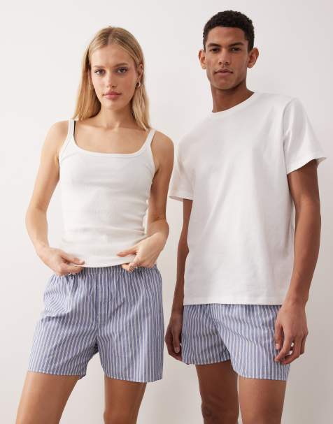 Pack de 2 pantalones cortos a cuadros azules y blancos de algodón puro de ARKET - view 1