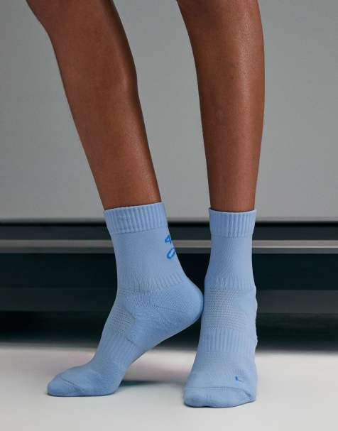 Pack de 2 pares de calcetines azul cielo para correr con acabado antibacteriano y sujeción en el puente premium de 4505 - view 1