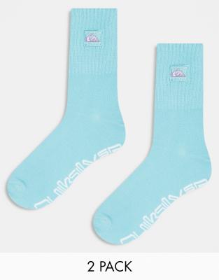 Pack de 2 pares de calcetines azules con detalles morados de Quiksilver