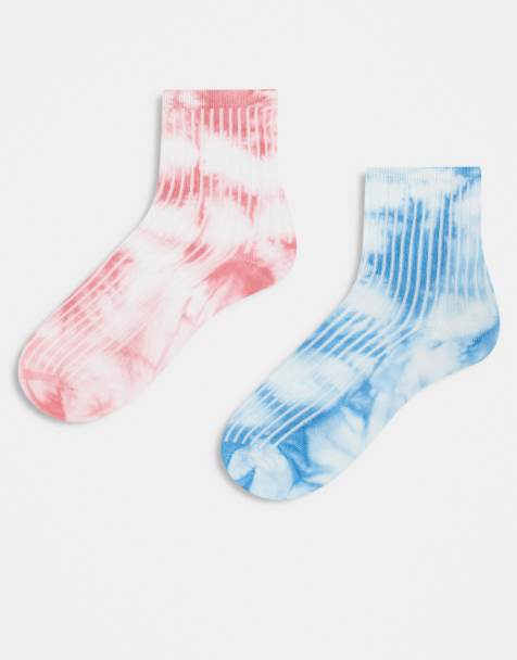 Pack de 2 pares de calcetines azules y rosas con diseño tie dye de Pieces - view 1