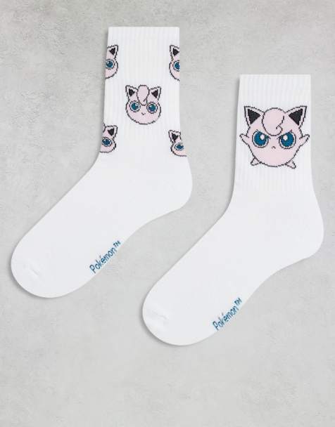 Pack de 2 pares de calcetines blancos con bordado de Jigglypuff de Pokémon de ASOS DESIGN - view 1