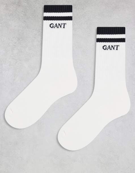 Pack de 2 pares de calcetines blancos de estilo deportivo con logo de escudo de GANT - view 1