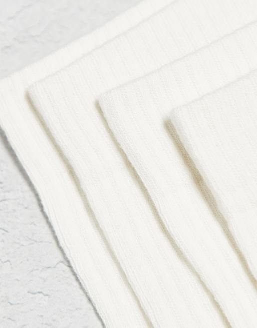 Pack de 2 pares de calcetines color crema con talón y puntera beis de ASOS DESIGN, 3 de 4