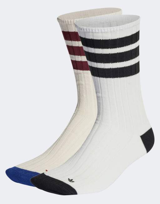 Pack de 2 pares de calcetines deportivos blancos de media caña premium de adidas Originals