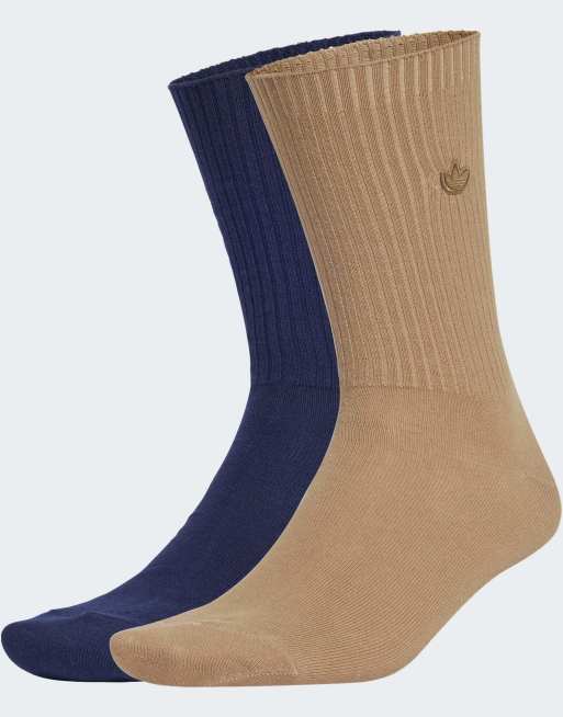 Pack de 2 pares de calcetines deportivos marrón cartón y azul añil nocturno Premium Essentials de adidas Originals