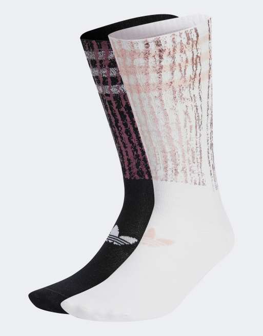 Pack de 2 pares de calcetines deportivos rosas con acabado metalizado de adidas Originals