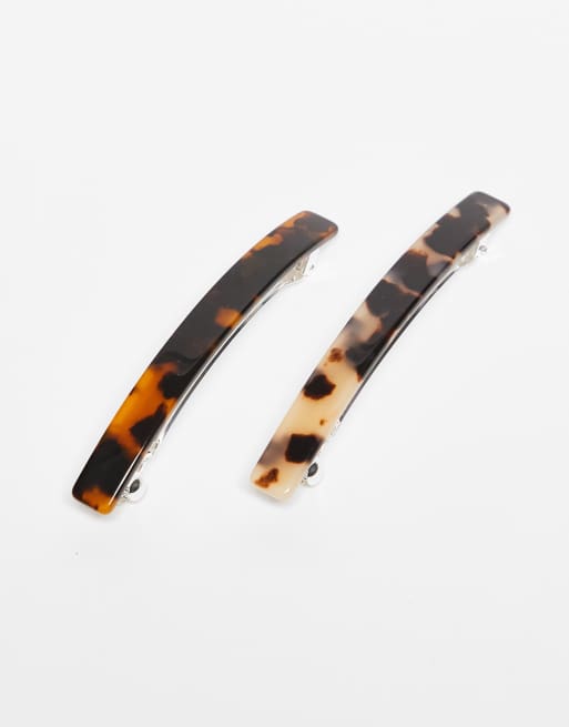 Pack de 2 pasadores para el cabello marrón multicolor de acetato de ARKET