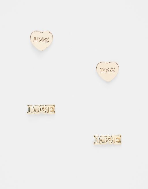 Pack de 2 pendientes dorados con diseño 
