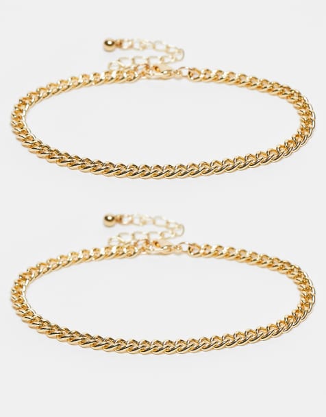 Pack de 2 pulseras doradas de cadena de Faded Future - view 1