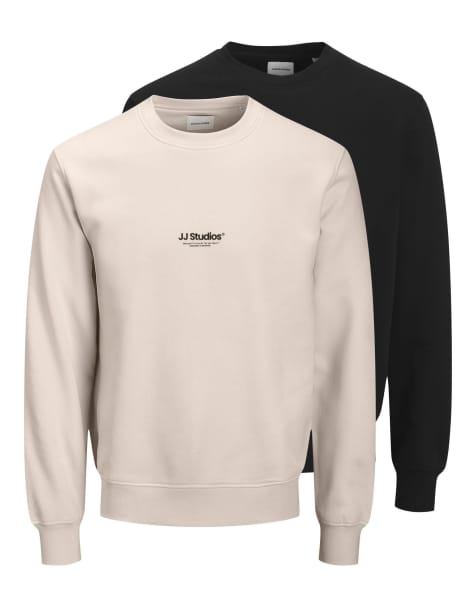 Pack de 2 sudaderas de color negro y beis de Jack & Jones - view 1