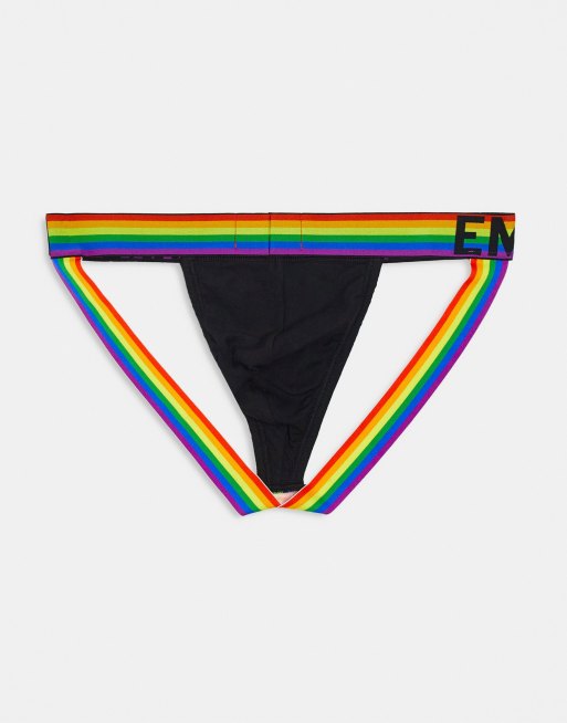 Pack de 2 suspensorios negros con estampado arcoíris de Emporio Armani Bodywear, 3 de 4