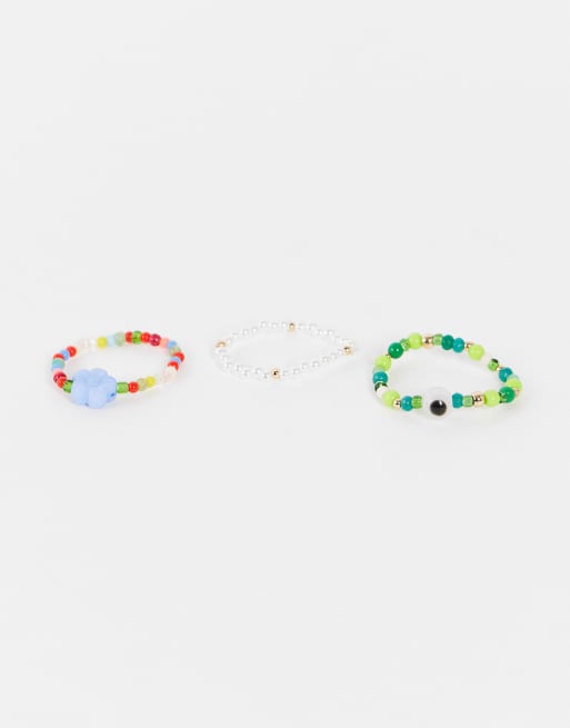 Pack de 3 anillos elásticos de colores variados de ASOS DESIGN