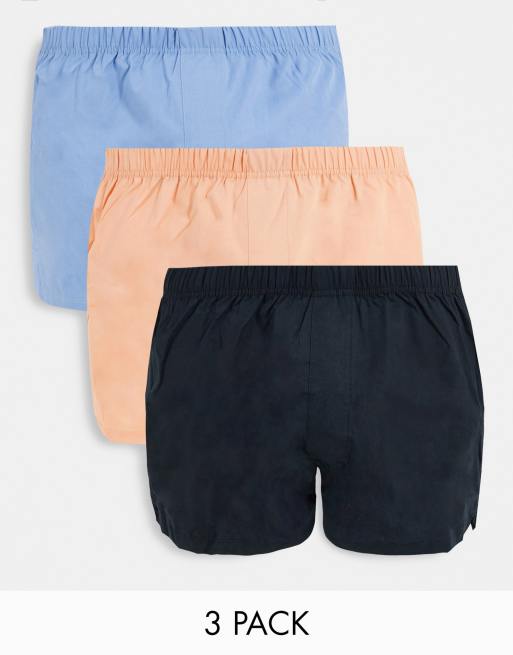 Pack de 3 bóxers de colores llamativos cortos de ASOS DESIGN 