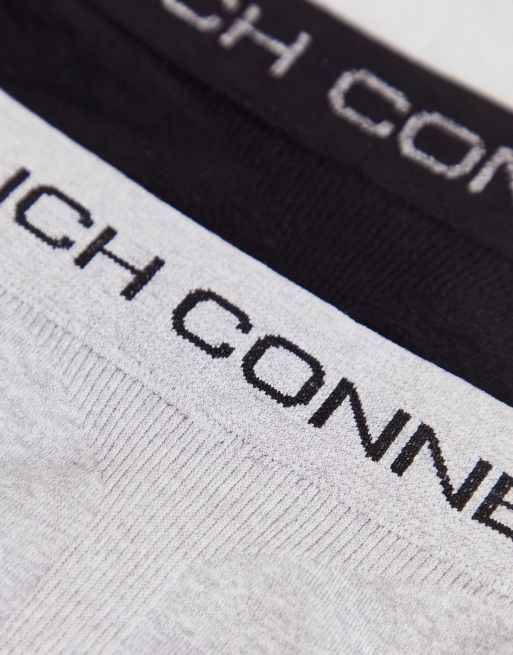 Pack de 3 braguitas de color negro, blanco y gris sin costuras de French Connection, 3 de 4