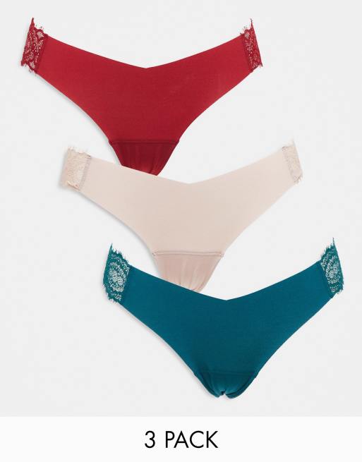 Pack de 3 braguitas de varios colores de encaje Fan de Gilly Hicks