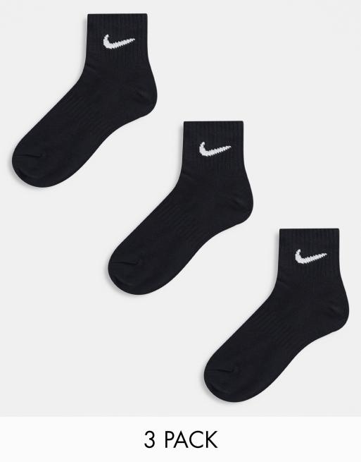 CALCETINES NIKE 3 PARES NEGRO BLANCO LIGERO TOBILLO CREW PARA HOMBRE MUJER