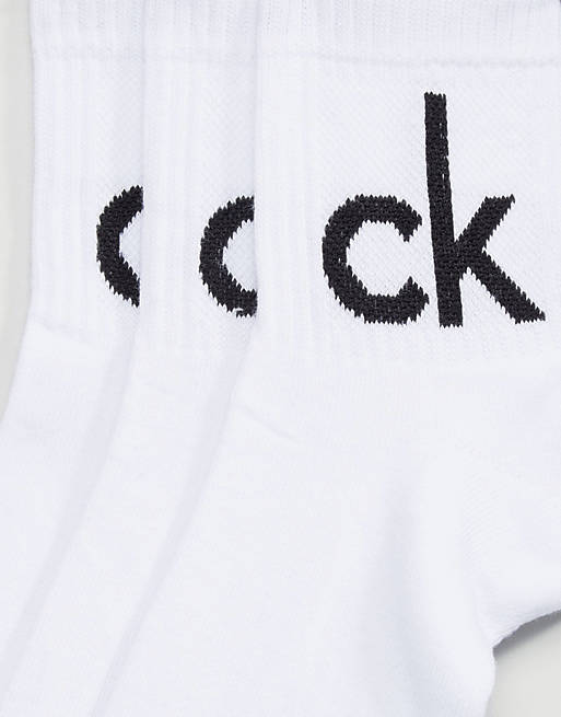 combustible tal vez digerir Pack de 3 calcetines tres cuartos blancos de Calvin Klein | ASOS