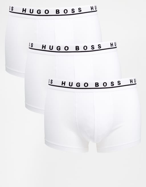 carro me quejo superficial Pack de 3 calzoncillos bóxer blancos de BOSS By Hugo Boss | ASOS