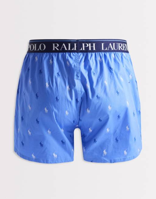 Pack de 3 calzoncillos bóxer de colores azules de Polo Ralph Lauren, 2 de 3