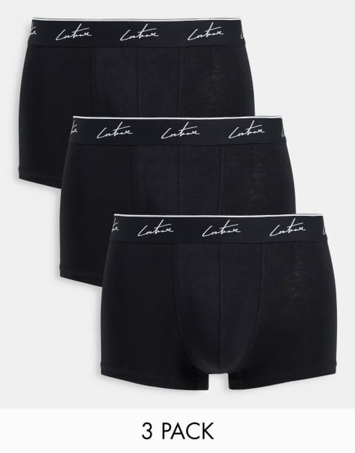 Pack de 3 calzoncillos bóxer de varios colores con logo de firma exclusivos en ASOS de The Couture Club