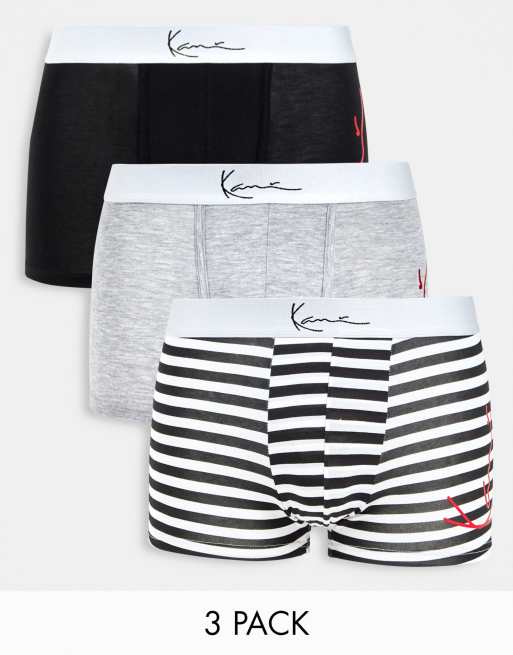 Pack de 3 calzoncillos bóxer multicolores con logo de firma en contraste de Karl Kani