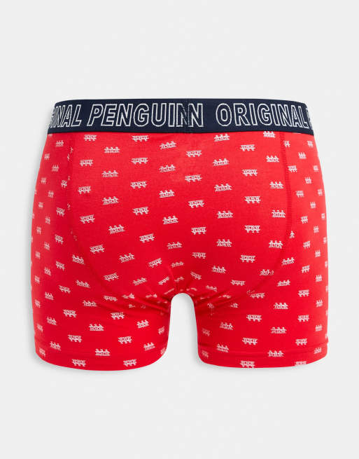 Pack de 3 calzoncillos b xer rojos con estampados de Original Penguin