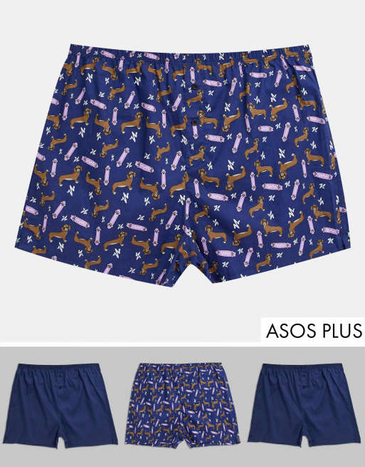 Pack de 3 calzoncillos boxer tejidos con estampado de perros y