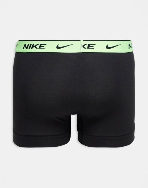 Pack de 3 calzoncillos con cinturilla gris, neón y azul Everyday Cotton Stretch de Nike, 2 de 4