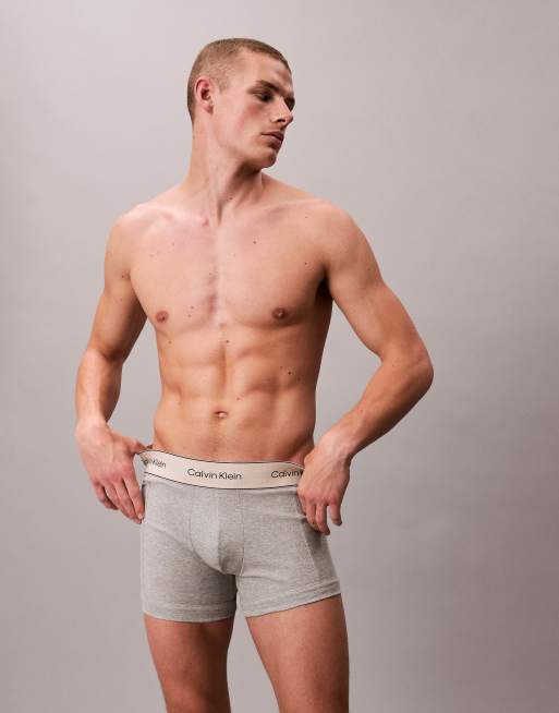 Pack de 3 calzoncillos de color blanco, gris y ostra Heritage Cotton de Calvin Klein, 2 de 3