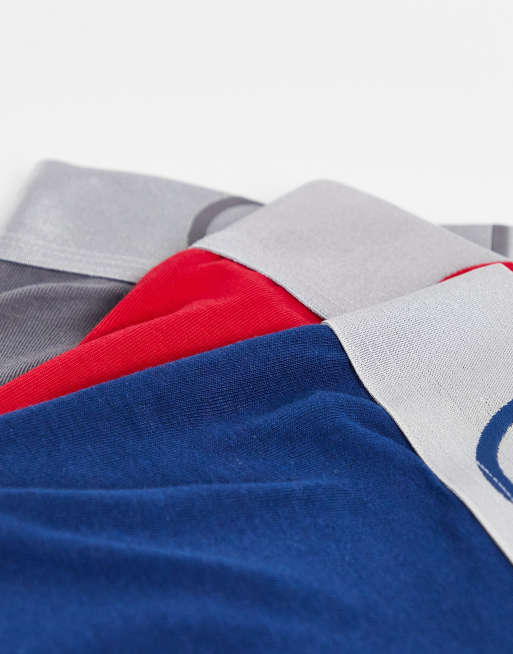 Pack de 3 calzoncillos de color gris/rojo/azul de algodón de Calvin Klein Steel, 3 de 4