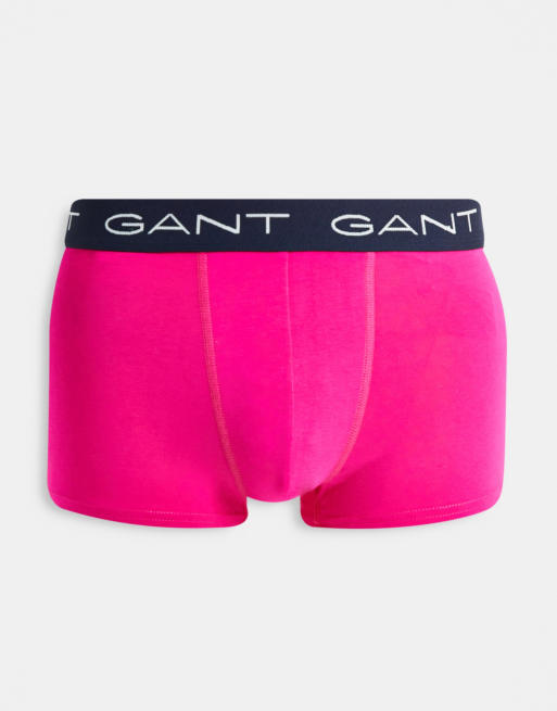 Pack de 3 calzoncillos de color gris, rosa y azul con cinturilla con logo en contraste de GANT, 4 de 4
