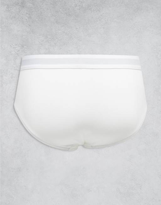 Pack de 3 calzoncillos de color negro, blanco y gris jaspeado con cinturillas blancas de Topman, 3 de 4