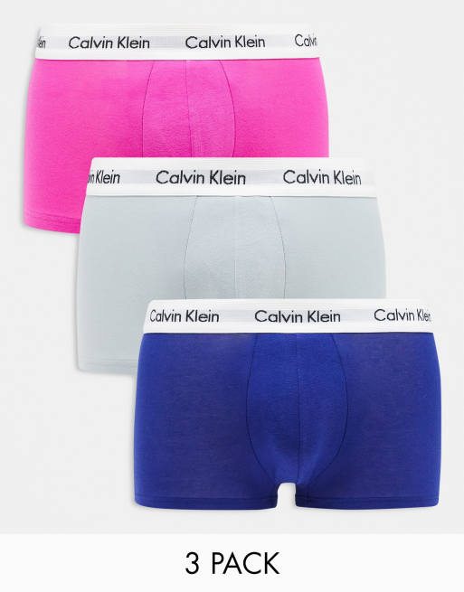 Pack de 3 calzoncillos de varios colores de talle bajo de algodón elástico Modern Cotton de Calvin Klein